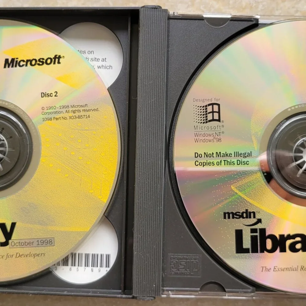 Vintage - Microsoft MSDN Library, 3 CDs for Windows NT and Windows 98
